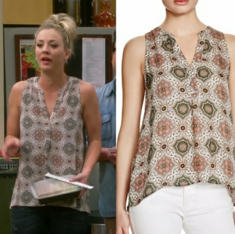 Joie Aruna medallion print silk top EUC